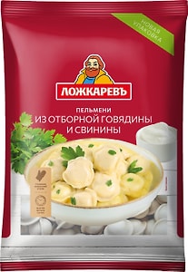 Изображение товара Пельмени Ложкаревъ из отборной говядины и свинины 900г