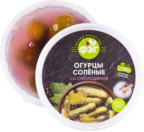 Изображение товара Огурцы ФЭГ соленые со смородиной 800г