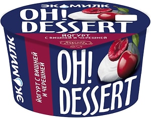 Изображение товара Йогурт Экомилк Oh! Dessert с вишней и черешней 4.2% 130г