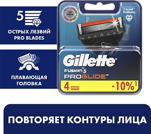 Изображение товара Кассеты для бритья Gillette Fusion Proglide 4шт