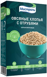 Изображение товара Хлопья Мистраль Овсяные с отрубями 400г