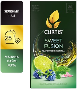 Изображение товара Чай зеленый Curtis Sweet Fusion Малина-Лайм-Мята 25*1.5г