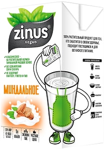 Изображение товара Напиток миндальный Zinus Vegan 1.8% 1л