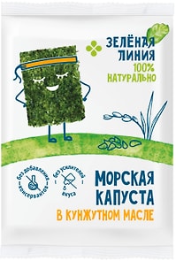 Изображение товара Капуста Зеленая линия морская в кунжутном масле 5г