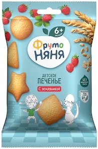 Изображение товара Печенье ФрутоНяня растворимое пшеничное с земляникой 50г