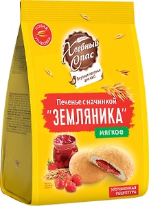 Изображение товара Печенье Хлебный Спас с начинкой Земляника 200г