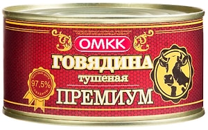 Изображение товара Говядина ОМКК Премиум тушеная кусковая стерилизованная 325г