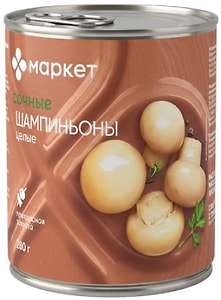 Изображение товара Шампиньоны Маркет целые 280г
