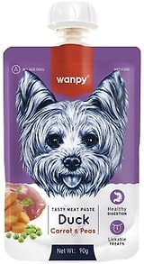 Изображение товара Лакомство для собак Wanpy Dog Мясной мусс из утки и моркови с горохом 90г