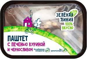 Изображение товара Паштет Зеленая линия с куриной печенью и черносливом категории Б 160г