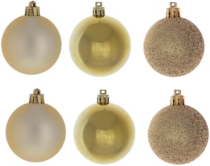 Изображение товара Набор елочных шаров Снежок золотой 6см 6шт