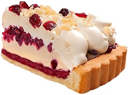 Изображение товара Торт Пекарня Перекресток Брусничный с белым шоколадом 115г