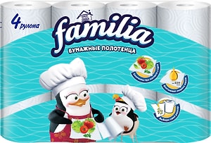 Изображение товара Бумажные полотенца Familia 4 рулона 2 слоя