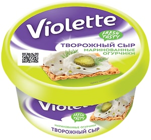 Изображение товара Сыр творожный Violette Маринованные огурчики 70% 140г