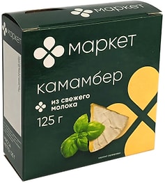 Изображение товара Сыр камамбер с белой плесенью Маркет 45% 125г