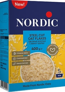 Изображение товара Хлопья Nordic овсяные 5 минут варки 400г