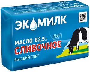 Изображение товара Масло сливочное Экомилк 82.5% 330г