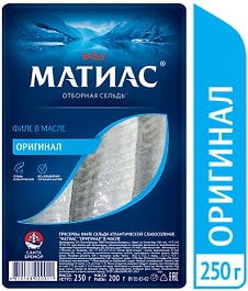 Изображение товара Сельдь Матиас Оригинал филе 250г