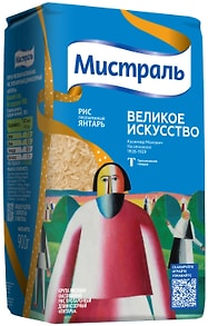 Изображение товара Рис Мистраль Янтарь пропаренный длиннозерный 900г