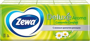 Изображение товара Носовые платки Zewa Deluxe Ромашка 3 слоя 10*10шт