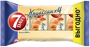 Изображение товара Круассан 7 Days с кремом Ваниль 4шт*65г 