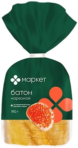 Изображение товара Батон Маркет Перекресток нарезной половинка нарезка 190г 