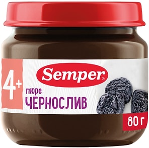 Изображение товара Пюре Semper Чернослив с 4 месяцев 80г