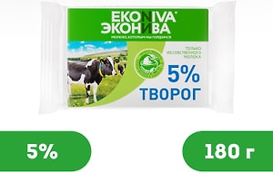 Изображение товара Творог ЭкоНива мягкий 5% 180г