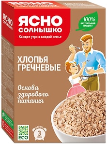 Изображение товара Хлопья Ясно солнышко Гречневые 375г