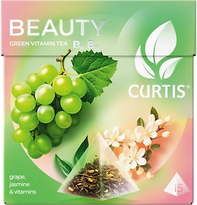 Изображение товара Чай зеленый Curtis Beauty Виноград и Зеленый чай 15*1.7г