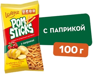 Изображение товара Чипсы Lorenz Pomsticks Соломкой с паприкой 100г