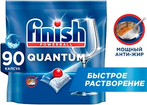 Изображение товара Капсулы для посудомоечных машин Finish Powerball Quantum AIO бесфосфатные 90шт 
