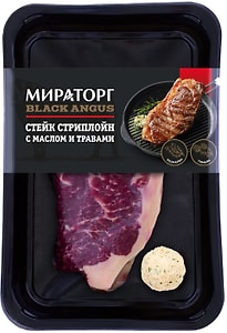 Изображение товара Стейк из говядины Мираторг Стриплойн с маслом и травами 335г