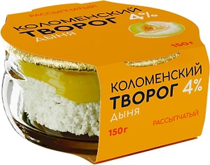 Изображение товара Творог Коломенский рассыпчатый дыня 4% 150г