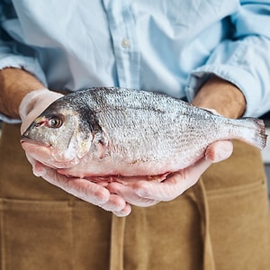 Изображение товара Дорадо тушка охлажденная потрошеная из замороженного сырья 320-520г