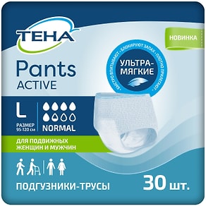 Изображение товара Подгузники-трусы Tena Pants Active Normal L 30шт