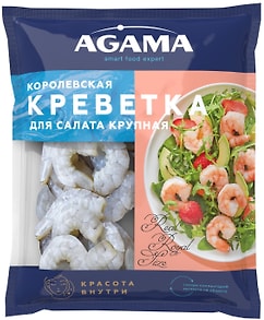 Изображение товара Креветка Agama Королевская для салата крупная очищенная 300г
