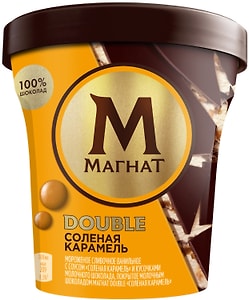 Изображение товара Мороженое Магнат Double Пинта соленая карамель с кусочками настоящего шоколада 310г