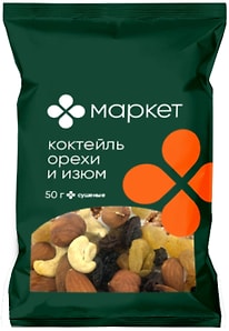 Изображение товара Смесь Маркет Коктейль Орехи и изюм сушеные 50г