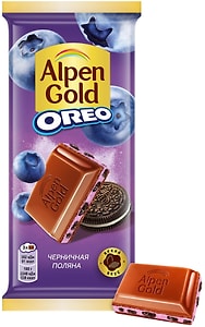 Изображение товара Шоколад Alpen Gold Молочный Орео Черничная поляна 85г
