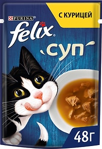 Изображение товара Влажный корм для кошек Felix Суп с курицей в соусе 48г