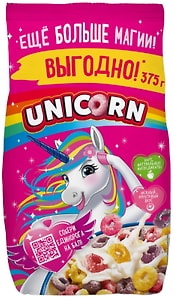 Изображение товара Готовый завтрак Unicorn Радужные колечки с фруктовым вкусом 375г