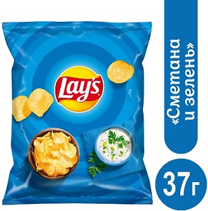 Изображение товара Чипсы Lays Сметана-Зелень 37г