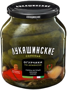 Изображение товара Огурчики Лукашинские соленья по-армянски соленые 670г