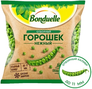 Изображение товара Горошек Bonduelle зеленый нежный быстрозамороженный 400г