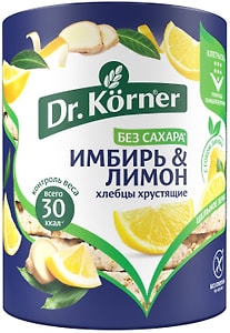 Изображение товара Хлебцы Dr.Korner Кукурузно-рисовые с имбирем и лимоном без глютена 90г
