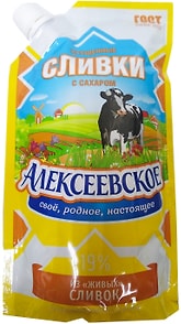 Изображение товара Сливки сгущенные Алексеевские с сахаром 19% 270г