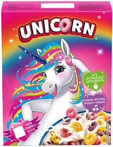 Изображение товара Готовый завтрак Unicorn Радужные колечки с фруктовым вкусом 195г