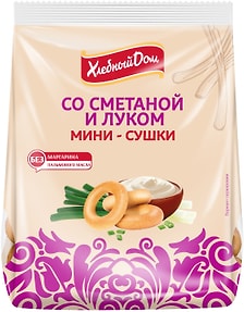 Изображение товара Мини-сушки Хлебный Дом Лук и Сметана 180г
