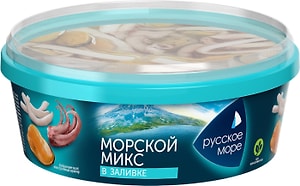 Изображение товара Коктейль из морепродуктов Русское море в заливке Морской микс 300г